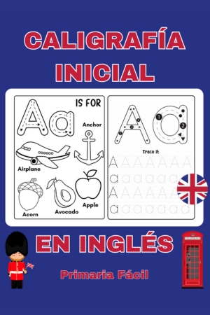 Caligrafía Inicial para Niños en Inglés: Libro de actividades de Preescolar de Primaria Fácil